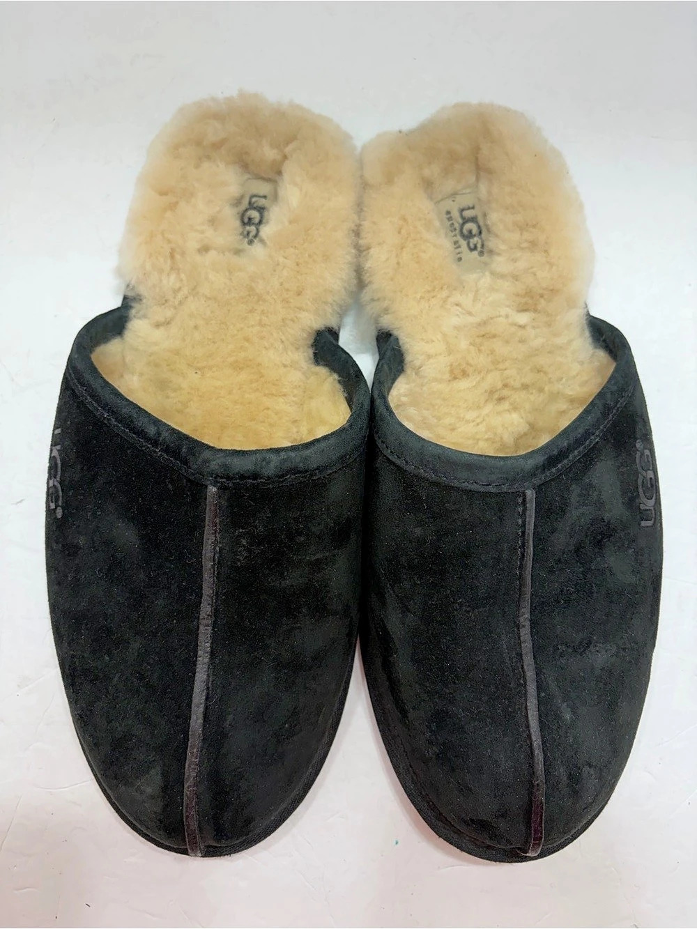 UGG Scuff Black Suede Slippers Mens Size 12 House Shoes⁠